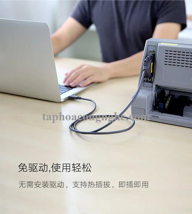 Ugreen 20795 3M màu Đen Cáp tín hiệu chuyển đổi USB 2.0 sang DB25 âm cao cấp US167 30020795